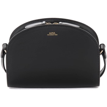 A.p.c. Bandolera Bolso con bandolera Demi-Lune Mini de piel negra