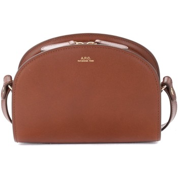 A.p.c. Bolso Bolso con bandolera Demi-Lune Mini de piel color avellana