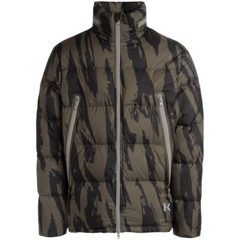 Kenzo Abrigo de plumas Plumífero plumón Pleat Camo bronce estampa alrededor