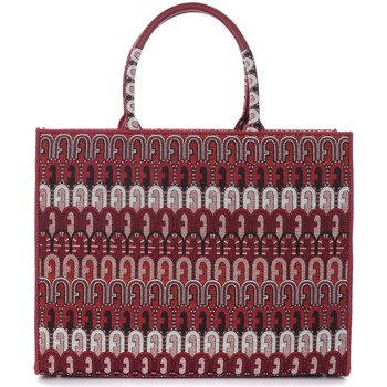 Furla Bolsa Bolso Shopping Opportunity L de tejido logado color cereza