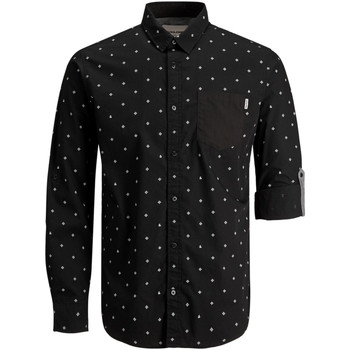 Jack & Jones Camisa manga larga 12179604 JCOHARRY SHIRT LS ONE POCKET BLACK/SLIM