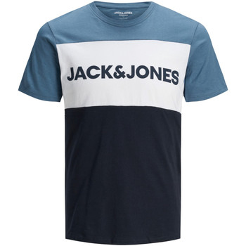 Jack & Jones Camiseta 12173968 JJELOGO BLOCKING TEE SS NOOS CHINA BLUE/SLIM FIT