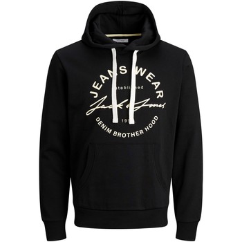 Jack & Jones Jersey 12183445 JJHEROS SWEAT HOOD BLACK/SWEAT