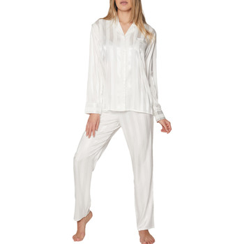 Admas Pyjama tenue d'intérieur chemise et pantalon Satin Stripes