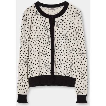 Liu Jo Chaqueta de punto Cárdigan blanco con lunares