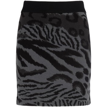 Kenzo Falda Minifalda gris con estampa animal print