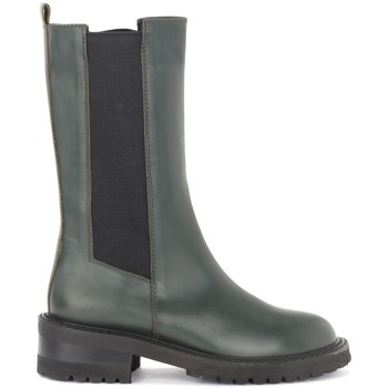 Via Roma 15 Botas Beatles alto de piel color verde