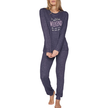 Admas Pyjama tenue d'intérieur pantalon top manches longues Hello