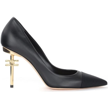 Elisabetta Franchi Zapatos de tacón Zapato de salón de piel negra con tacón