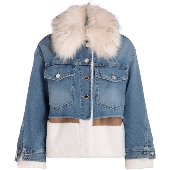 Pinko Cazadora vaquera Giubbino in denim e pelliccia ecologica