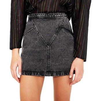 Wild Pony Falda Falda Vaquera Corta Negro Gastado de