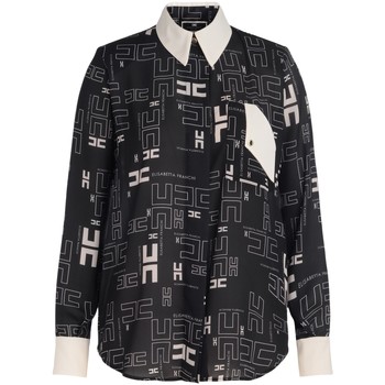 Elisabetta Franchi Camisa Camisa negra con estampa logotipo