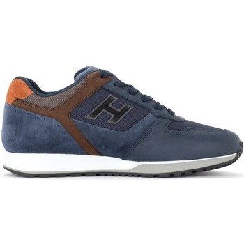 Hogan Zapatillas Sneaker H321 in pelle e mesh blu e marrone