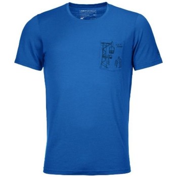 Ortovox Camiseta Camiseta 185 Merino Way to Powder Hombre Azul