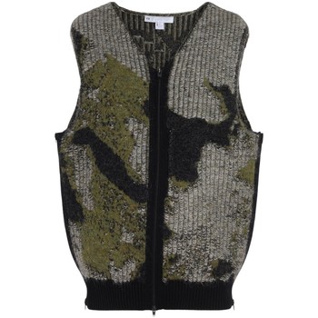 Y-3 Chaqueta de punto Gilet in lana con stampa camouflage