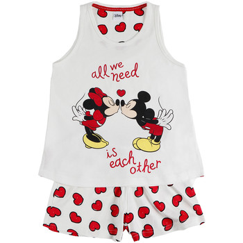 Admas Chica pijama camiseta corta Love Mouse Disney marfil