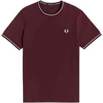Fred Perry Camiseta CAMISETA GRANATE RIBETED NECK