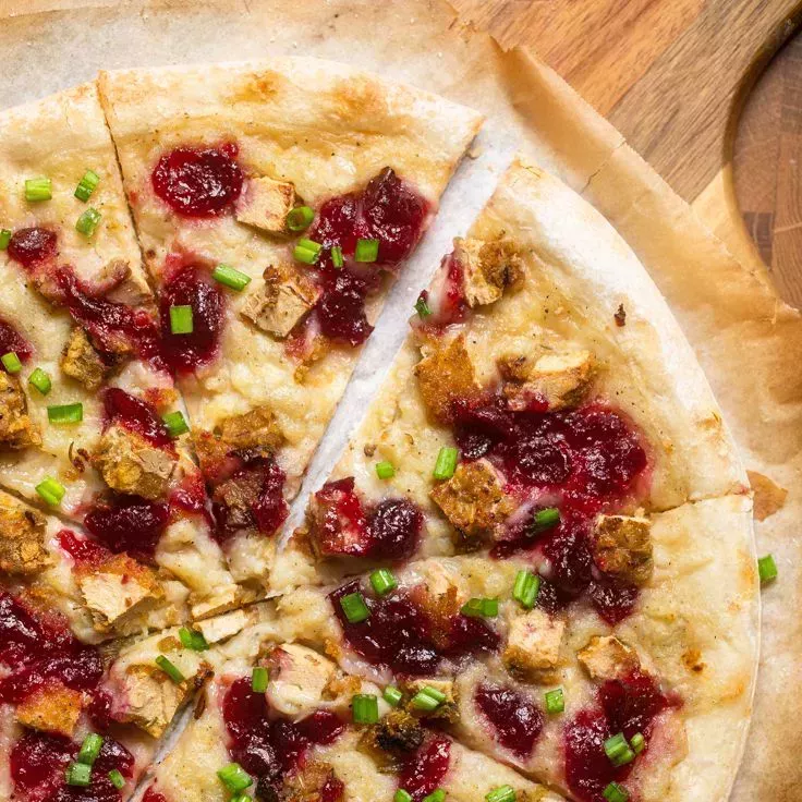 vegan thanksgiving leftover pizza