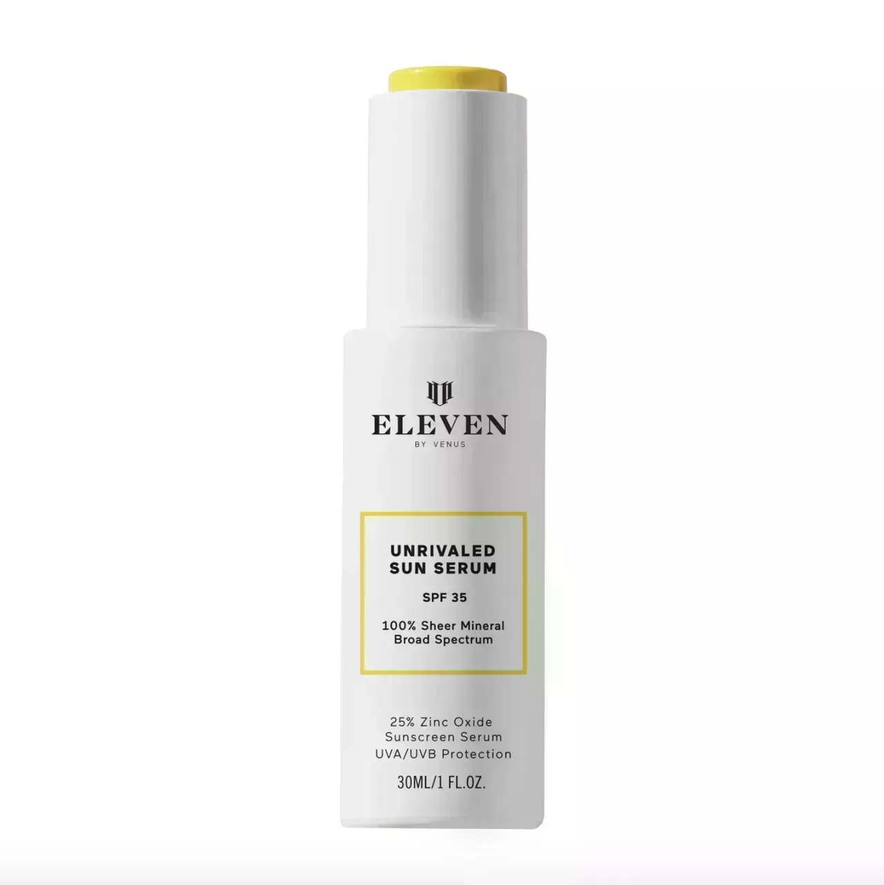 EleVen by Venus Williams Unrivaled Sun Serum SPF 35 on white background