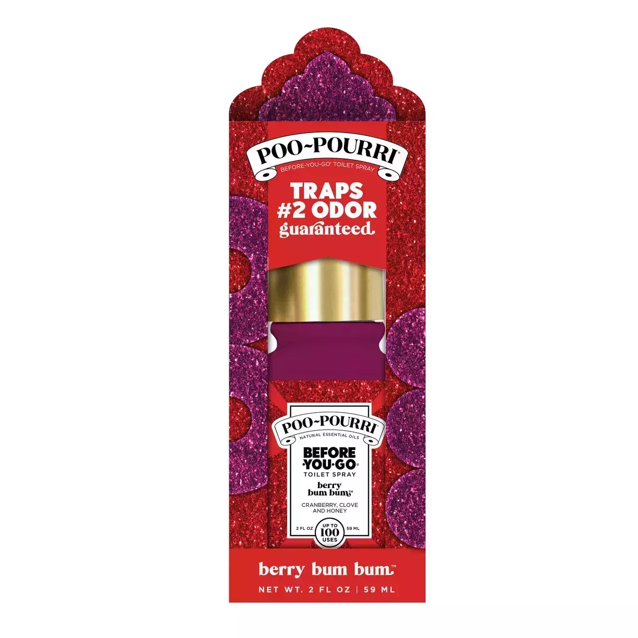 Poo-Pourri Berry Bum Bum Toilet Spray on white background