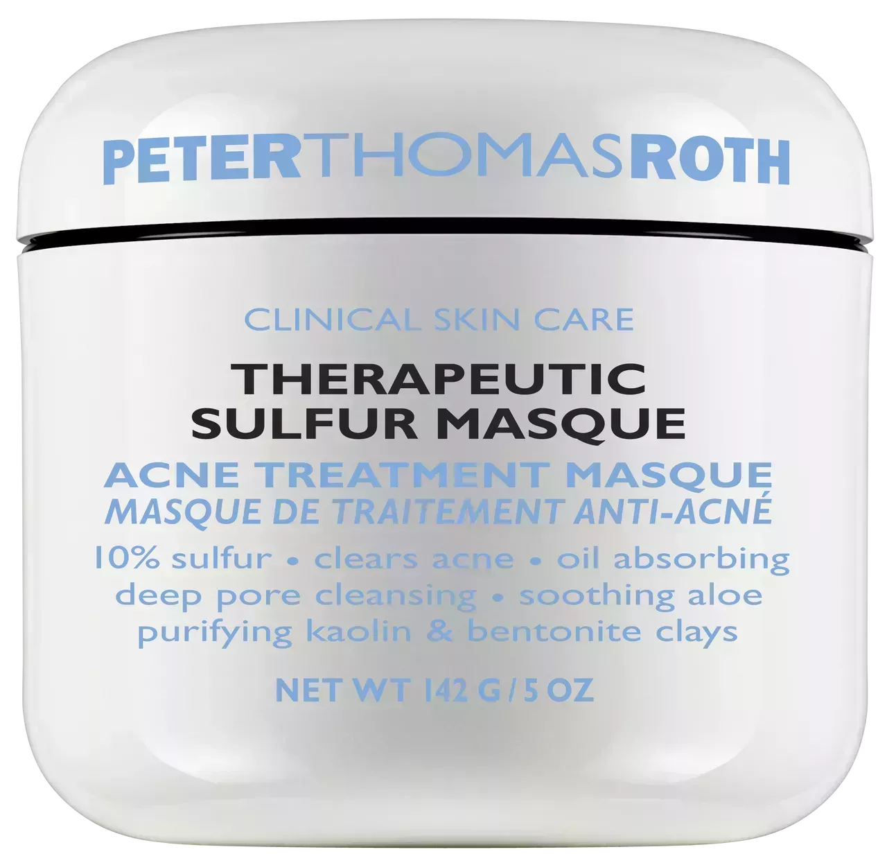 JAR OF Peter Thomas Roth Therapeutic Sulfur Masque On a white background
