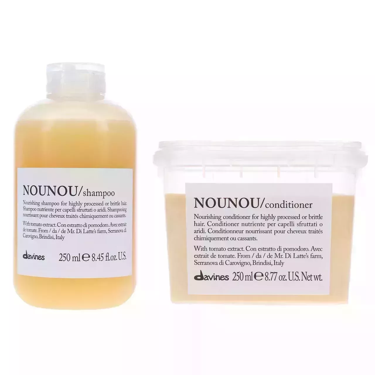 Davines NOUNOU Nourishing Shampoo & Conditioner Combo Pack on white background