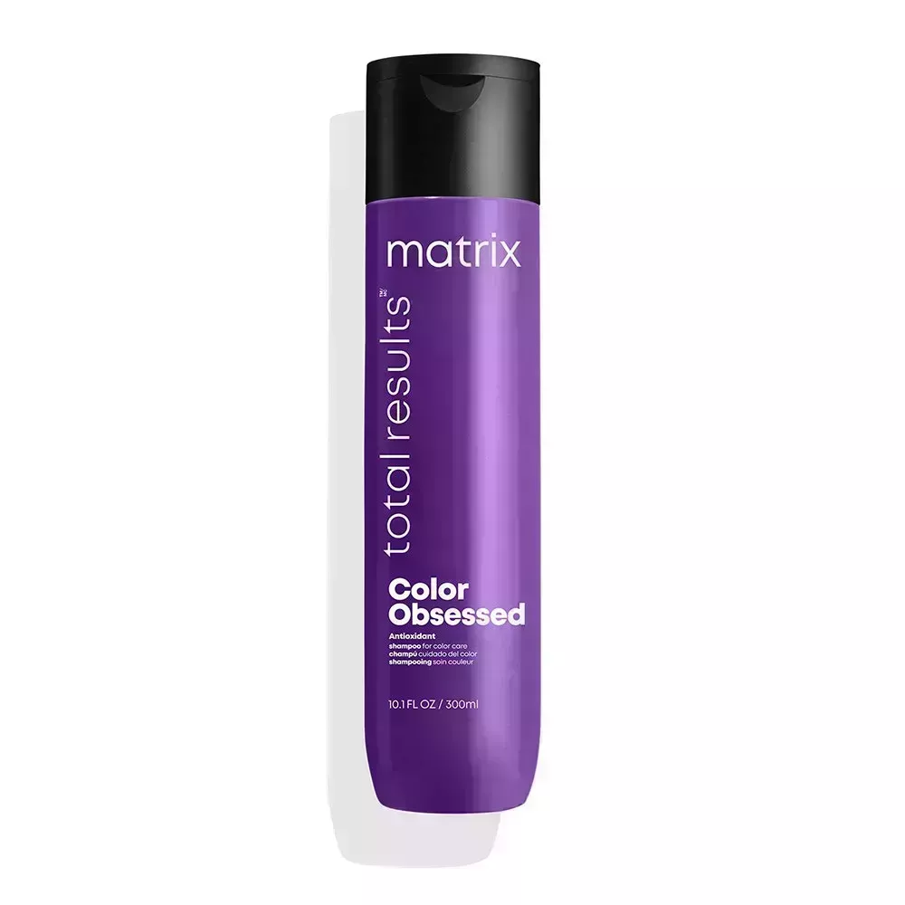 Matrix Total Results Color Obsessed Shampoo on white background
