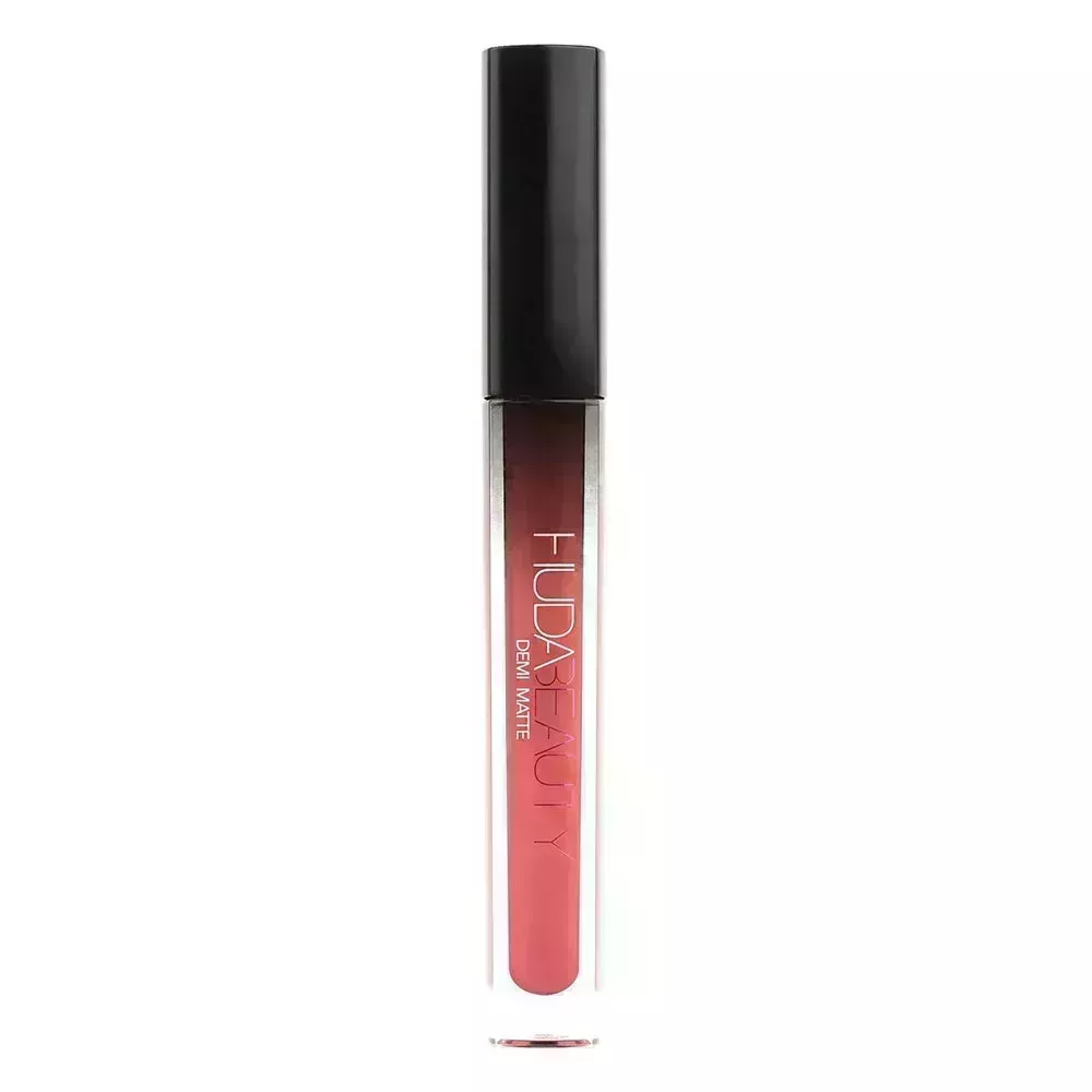 Huda Beauty Demi Matte Cream Liquid Lipstick on white background