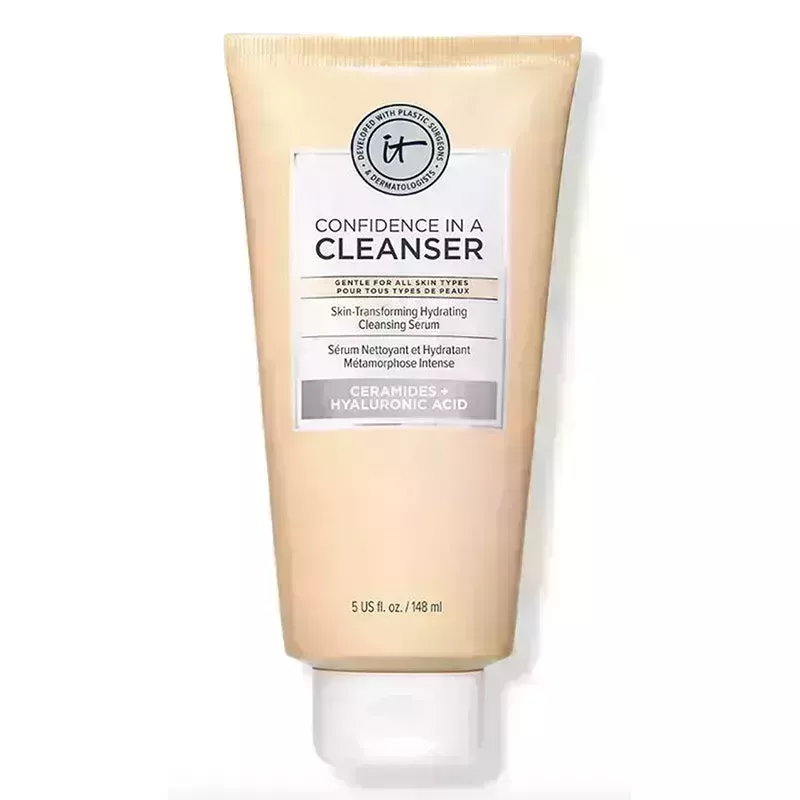 A tube of the It Cosmetics Confidence in a Cleanser on a white background