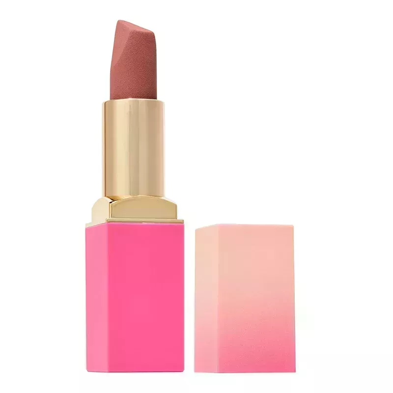 A tube of the Juvia's Place The Nude Velvety Matte Lipstick on a white background