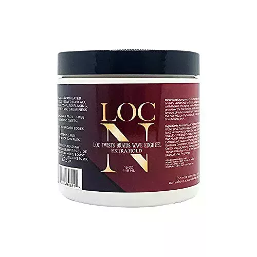 jar of loc n edge gel on a white background