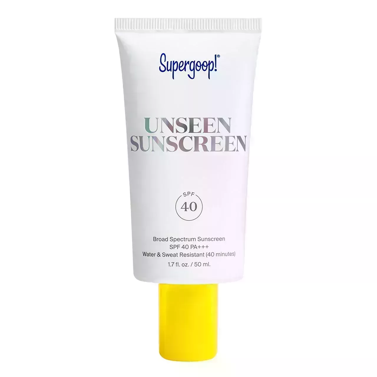 Supergoop Unseen Sunscreen SPF 40 on white background
