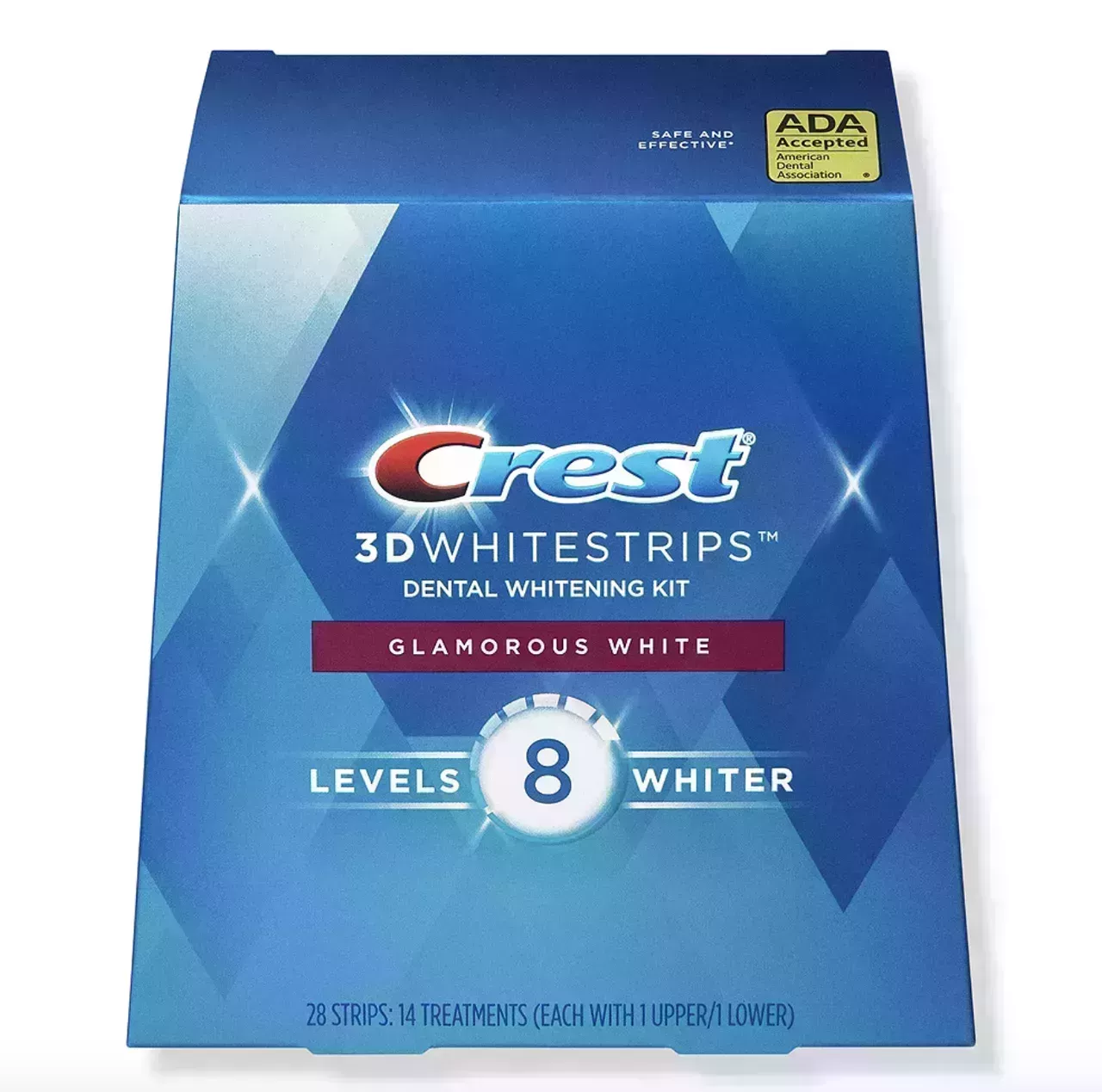 Crest 3D White Whitestrips Glamorous White on white background