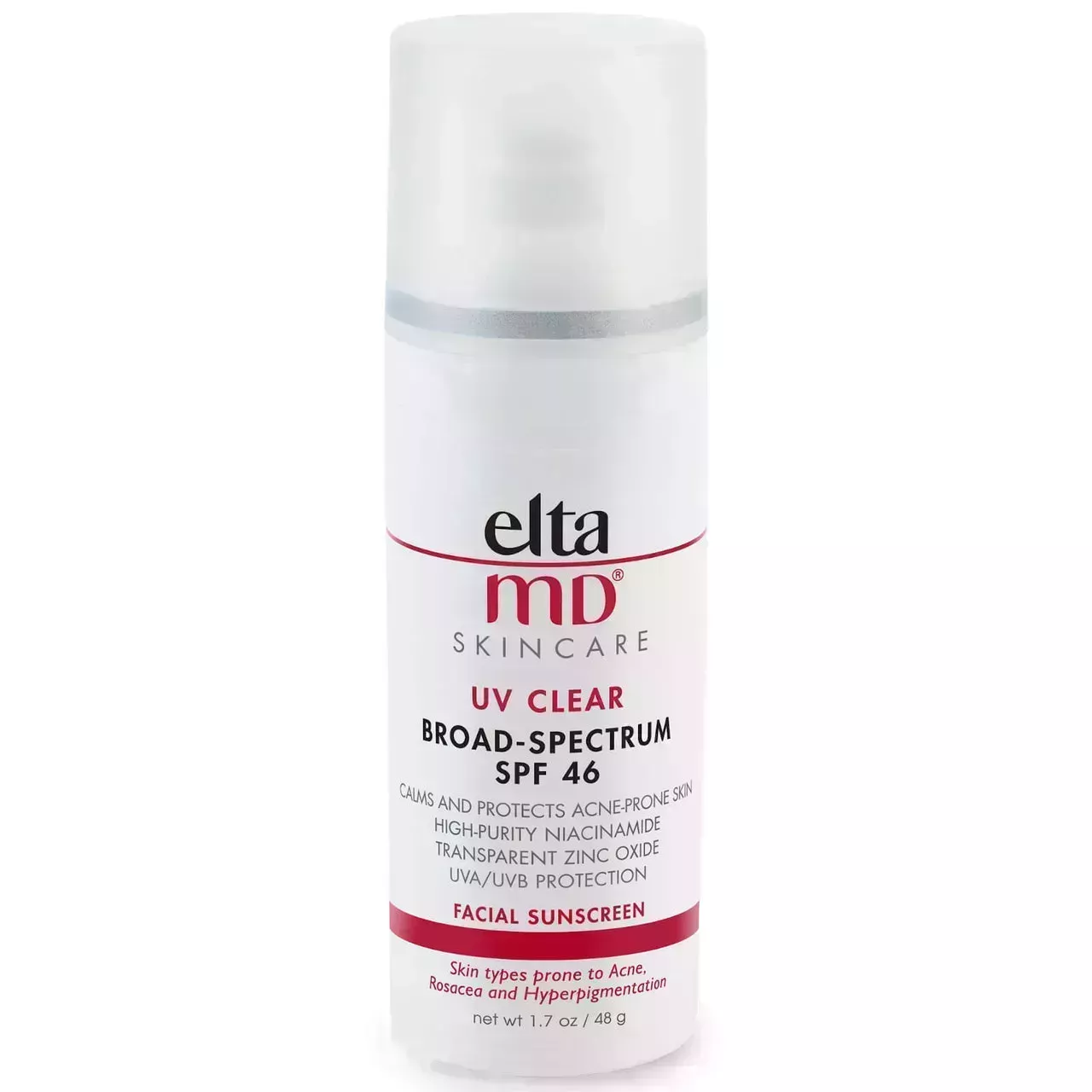 EltaMD UV Clear Broad-Spectrum SPF 46 on white background