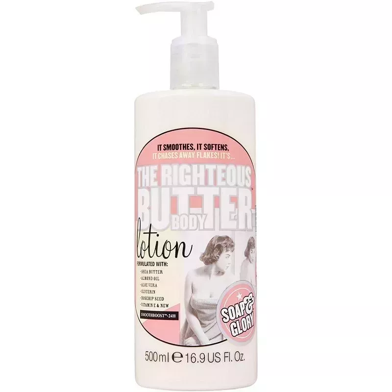 Soap & Glory The Righteous Butter Body Lotion on white background