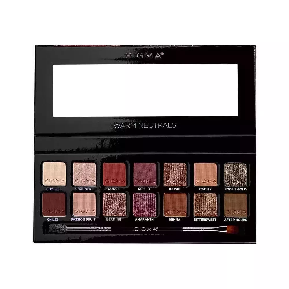 Sigma Beauty Warm Neutrals Eyeshadow Palette on white background