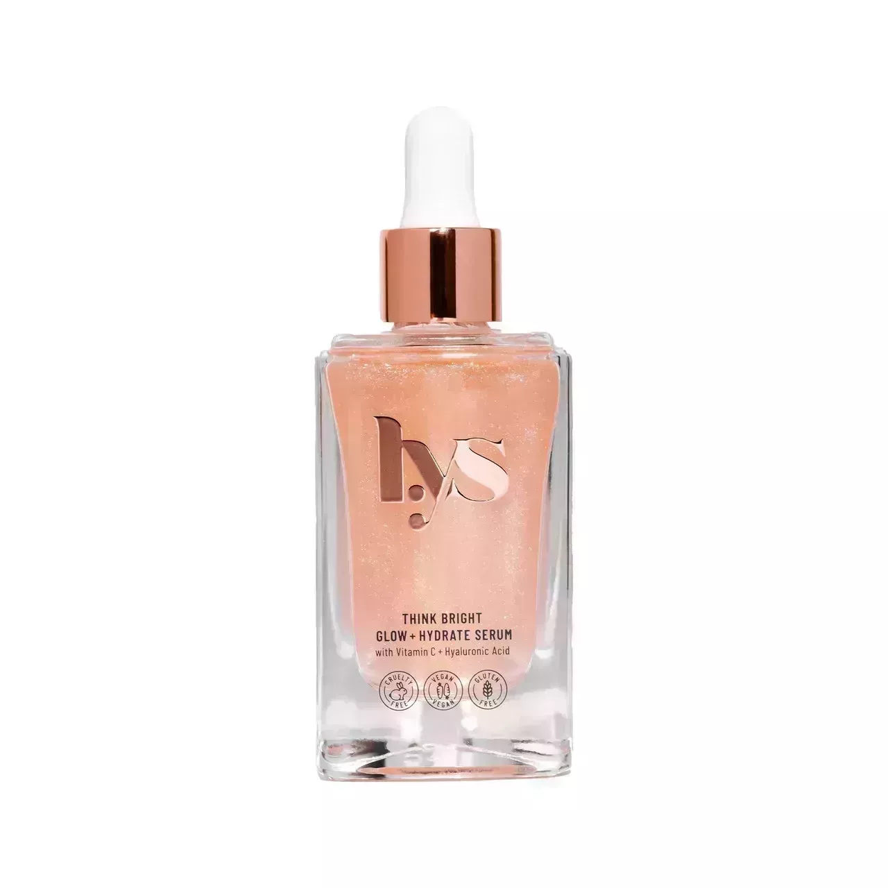 LYS Beauty Think Bright Glow + Hydrate Serum on white background