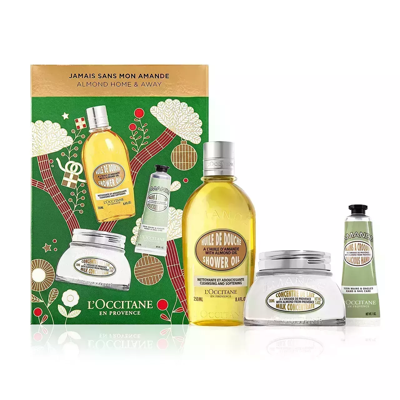 L'Occitane Almond Holiday Collection on white background