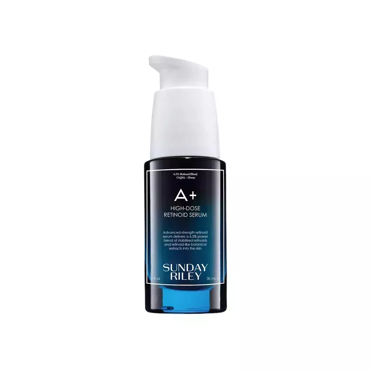 Sunday Riley A+ High-Dose Retinoid Serum on white background