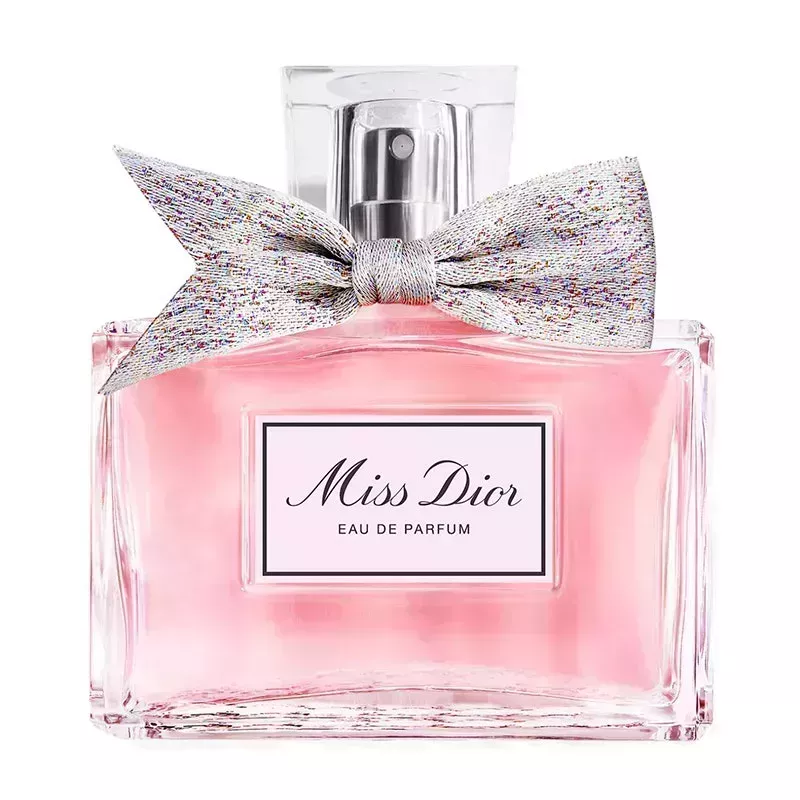 A bottle of the Dior Miss Dior Eau de Parfum on a white background