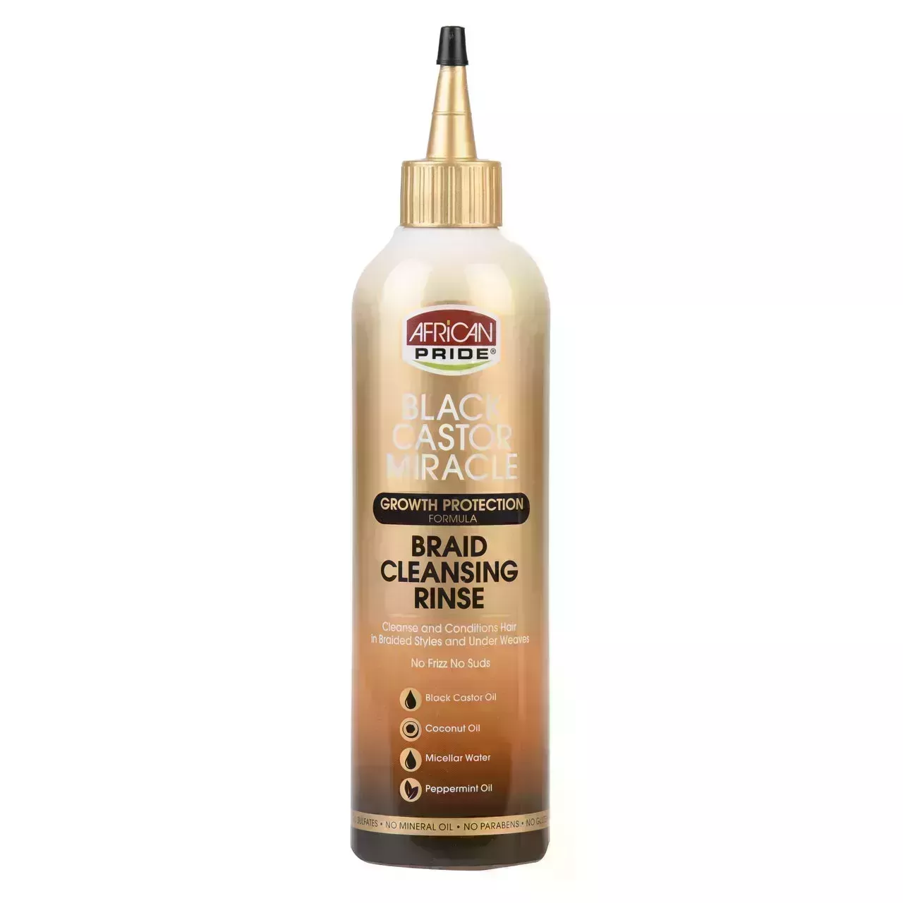 African Pride Black Castor Miracle Braid & Scalp Cleansing Rinse on white background