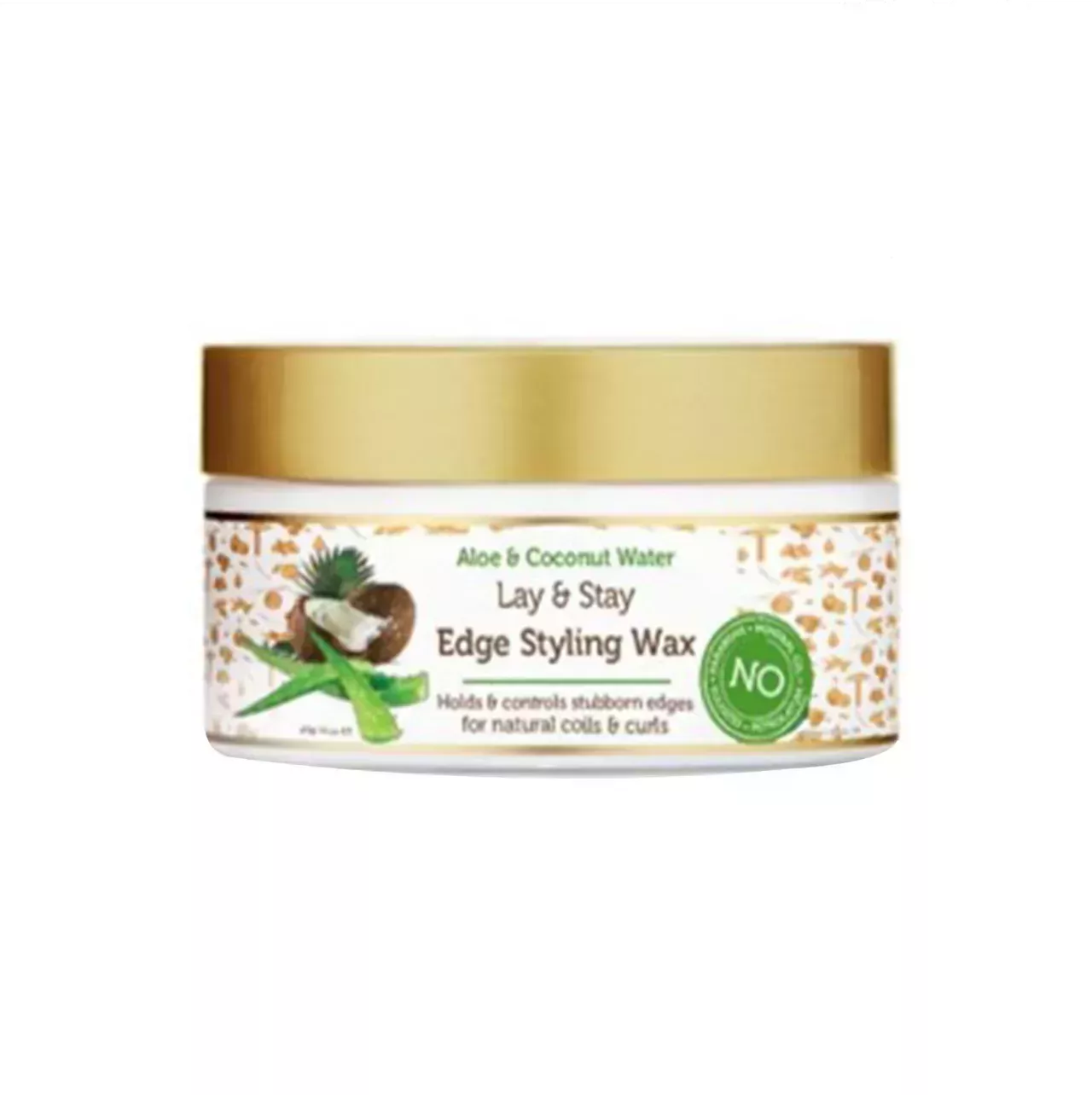 African Pride Moisture Miracle Aloe and Coconut Water Lay & Stay Edge Styling Wax on white background