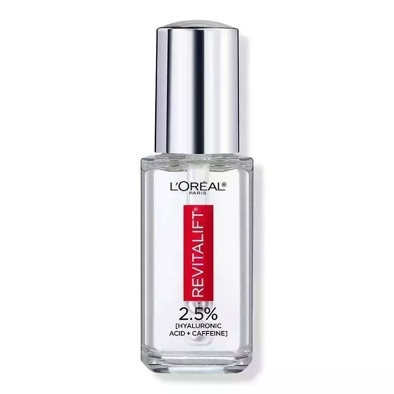 L'Oréal Paris Revitalift Derm Intensives Hyaluronic Acid and Caffeine Eye Serum on white background