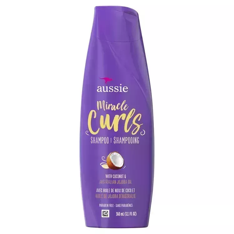 purple bottle of Aussie Miracle Curls against a white background