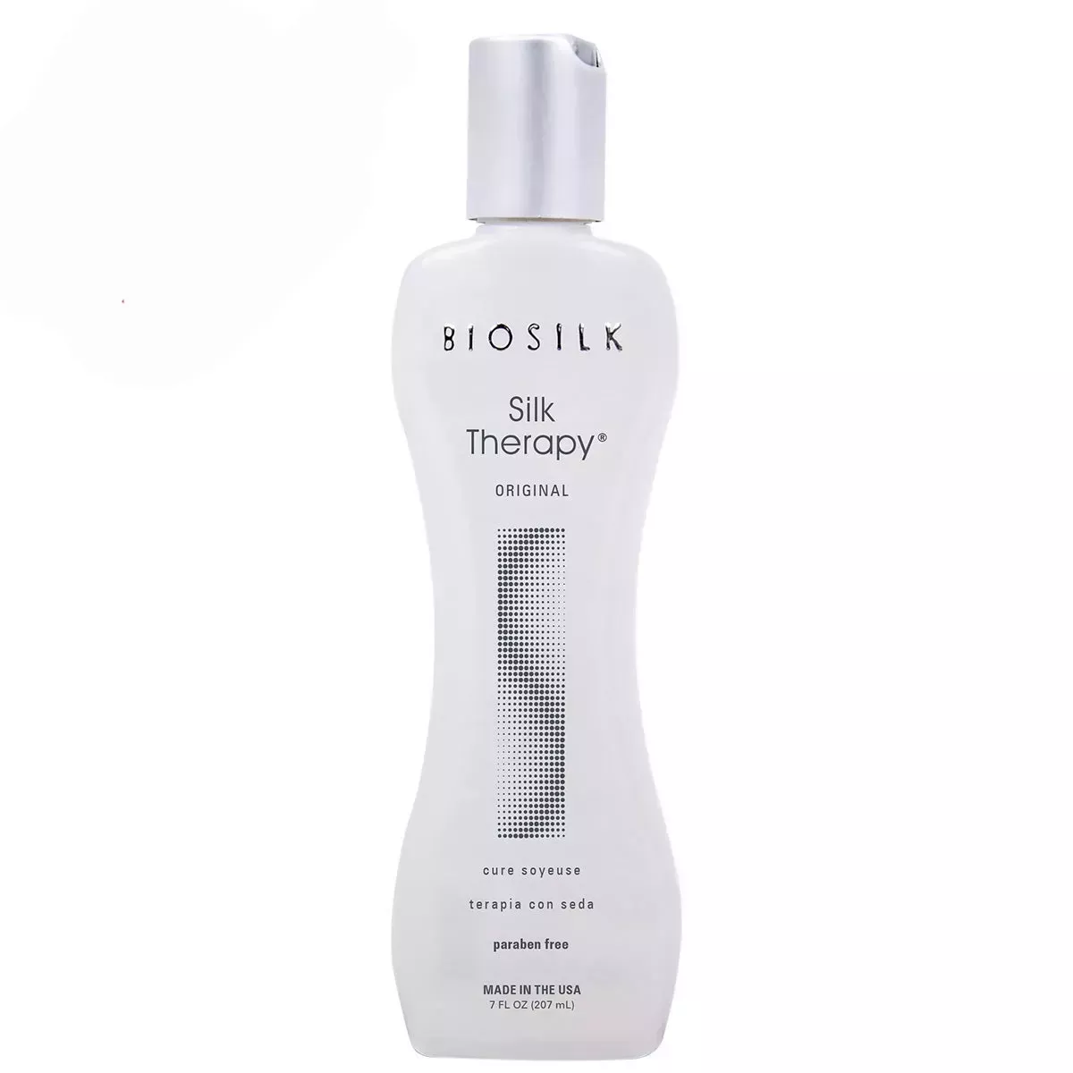 bottle of biosilk original therapy serum on a white background