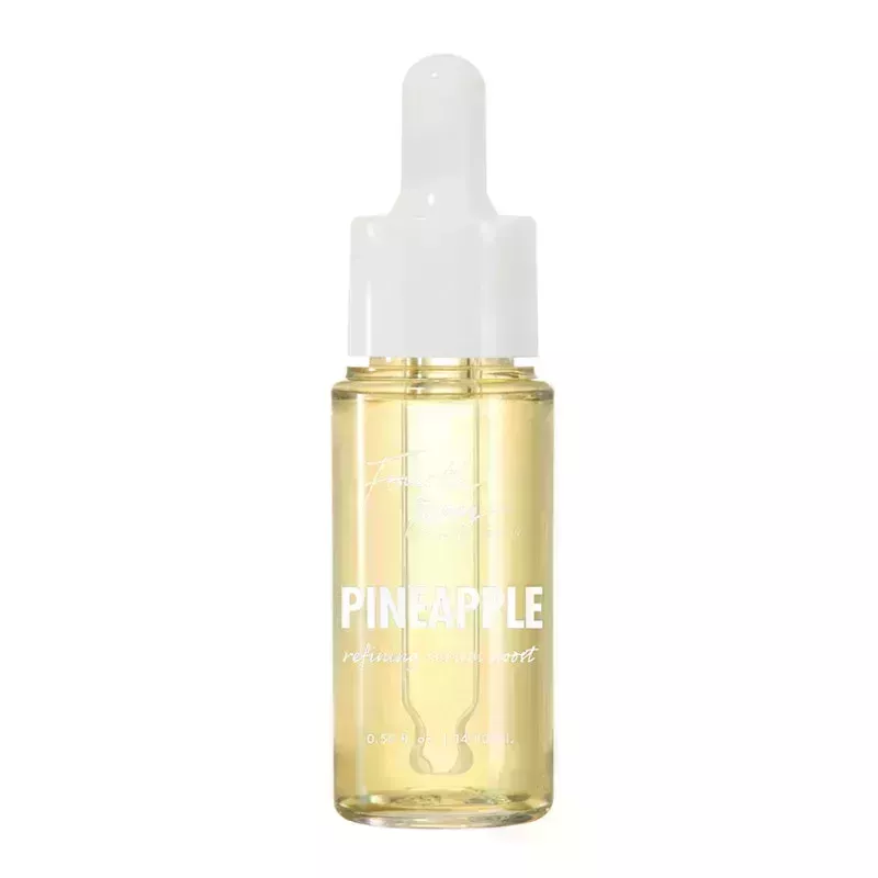 A vial of the Fourth Ray Beauty Pineapple Refining Serum Boost on a white background