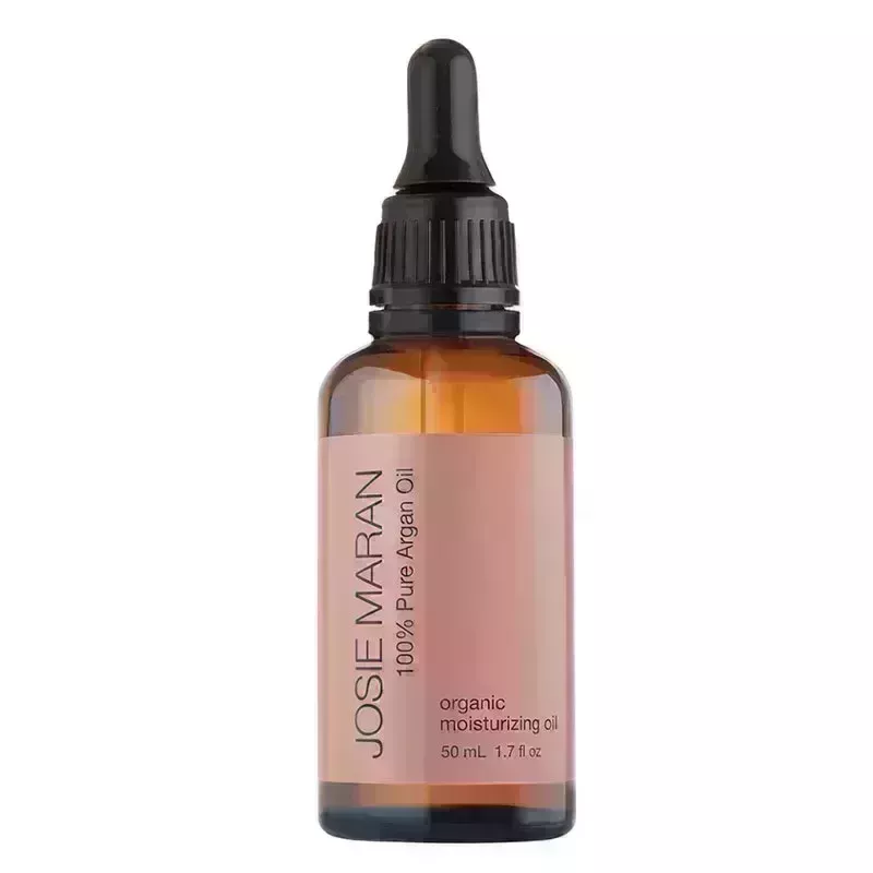 A vial of the Josie Maran 100% Pure Argan Oil on a white background