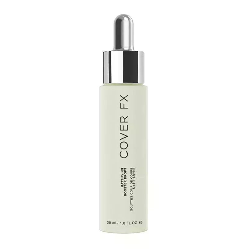 A photo of the Cover FX Mattifying Booster Drops on a white background