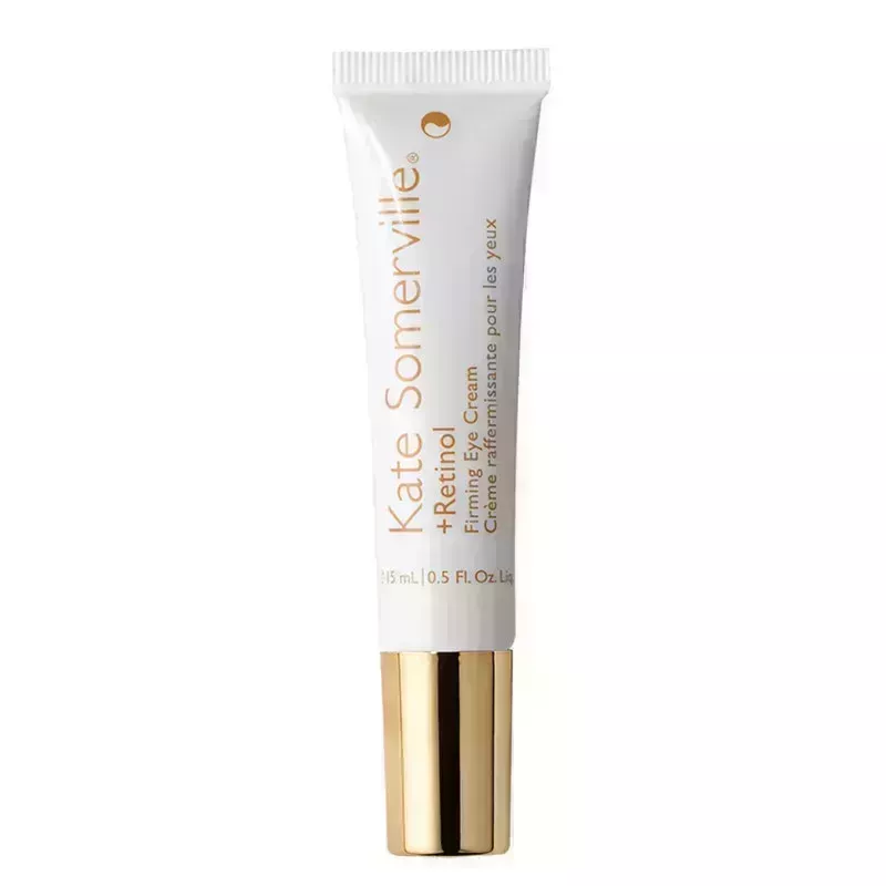 A tube of the Kate Somerville +Retinol Firming Eye Cream on a white background