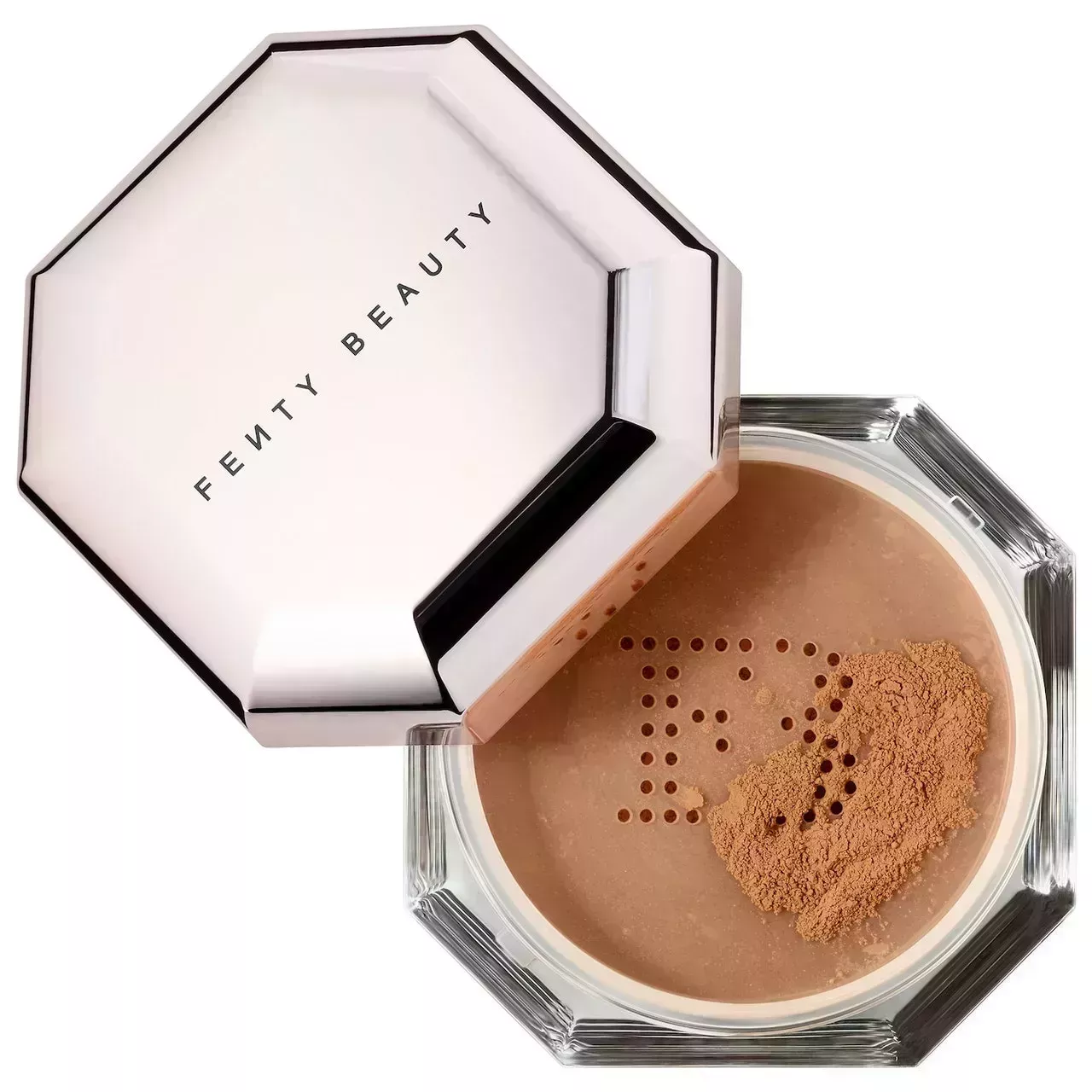jar of fenty retouch powder on a white background